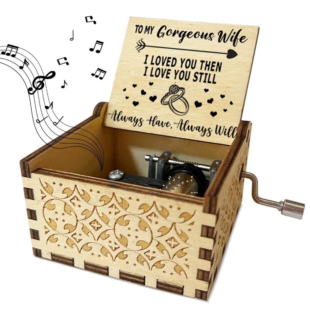 9767 To My Gorgeous Wife Wooden Music Box for Best Wife Present U R My